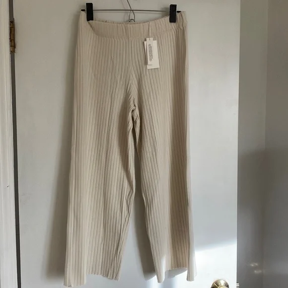Vince Cream Ribbed Pants - Picture 1 of 2